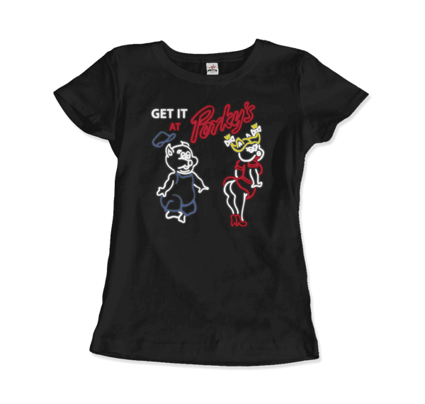 Porky’s Strip Club Neon Logo T-Shirt - Women / Black / Small - T-Shirt