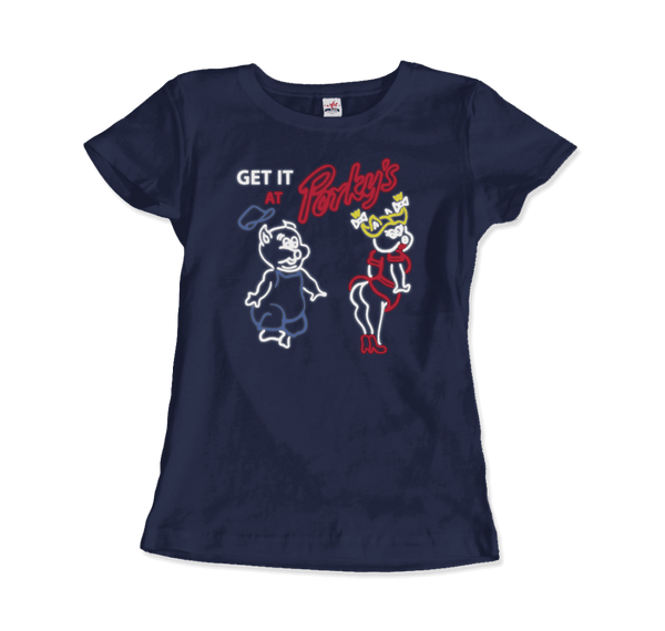 Porky’s Strip Club Neon Logo T-Shirt - Women / Navy / Small - T-Shirt