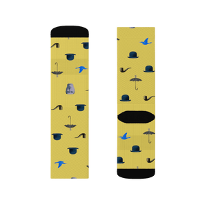 René Magritte Artwork Pattern Socks - Small - Socks