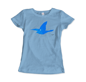 Rene Magritte Le Baiser 1957 Artwork T-Shirt - Women (Fitted) / Light Blue / S - T-Shirt