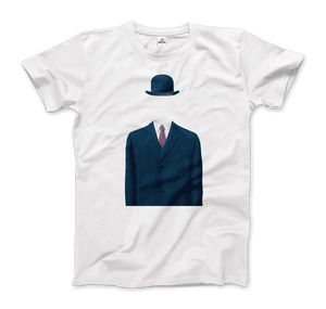 Rene Magritte Man in a Bowler Hat, 1964 Artwork T-Shirt - Men / White / Small by Art-O-Rama