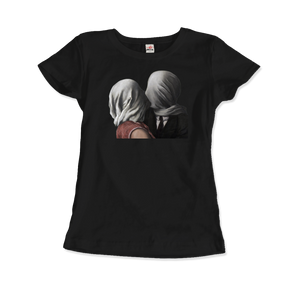 Rene Magritte The Lovers II (1928) Artwork T-Shirt - Women / Black / Small by Art-O-Rama
