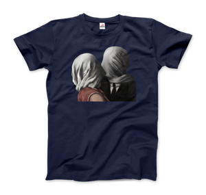 Rene Magritte The Lovers II (1928) Artwork T-Shirt - Men / Navy / Small by Art-O-Rama