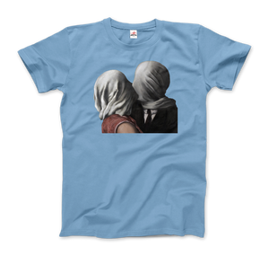Rene Magritte The Lovers II (1928) Artwork T-Shirt - Men / Light Blue / Small by Art-O-Rama