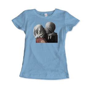 Rene Magritte The Lovers II (1928) Artwork T-Shirt - Women / Light Blue / Small by Art-O-Rama