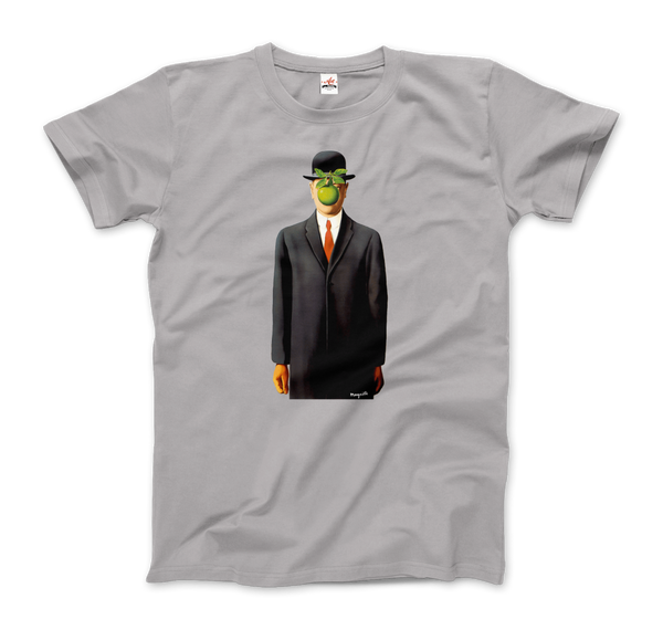Rene Magritte The Son of Man, 1964 Artwork T-Shirt - Men / Silver / Small by Art-O-Rama