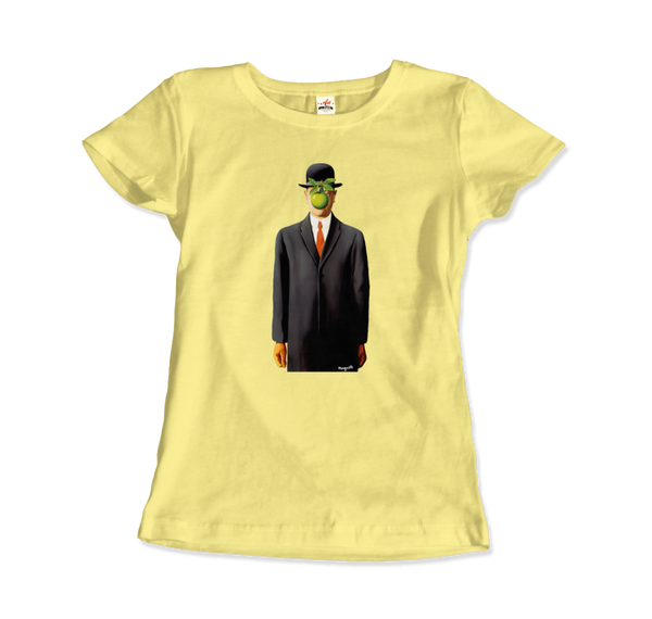 Rene Magritte The Son of Man, 1964 Artwork T-Shirt - Women / Spring Yellow / Small by Art-O-Rama