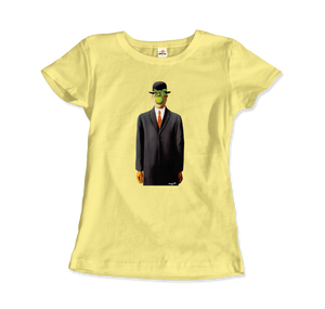 Rene Magritte The Son of Man, 1964 Artwork T-Shirt - Women / Spring Yellow / Small by Art-O-Rama