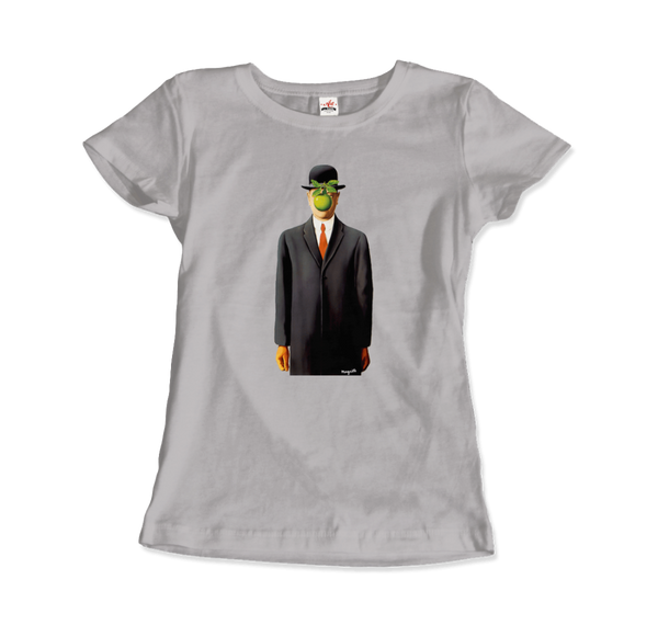 Rene Magritte The Son of Man, 1964 Artwork T-Shirt - Women / Silver / Small by Art-O-Rama