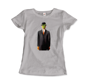 Rene Magritte The Son of Man, 1964 Artwork T-Shirt - Women / Silver / Small by Art-O-Rama