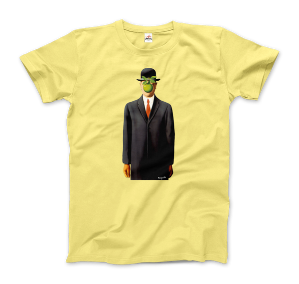 Rene Magritte The Son of Man, 1964 Artwork T-Shirt - Men / Spring Yellow / Small by Art-O-Rama
