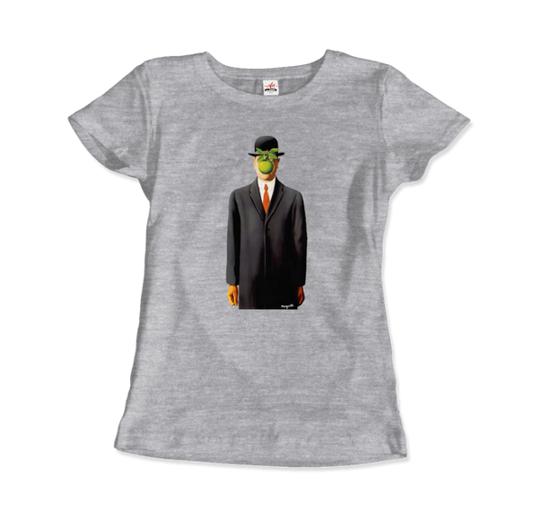 Rene Magritte The Son of Man, 1964 Artwork T-Shirt - Women / Heather Grey / Small by Art-O-Rama