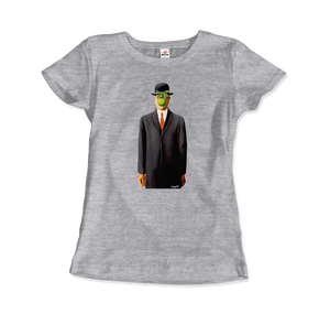 Rene Magritte The Son of Man, 1964 Artwork T-Shirt - Women / Heather Grey / Small by Art-O-Rama
