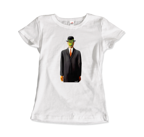 Rene Magritte The Son of Man, 1964 Artwork T-Shirt - Women / White / Small by Art-O-Rama