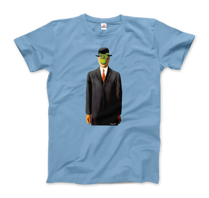 Rene Magritte The Son of Man, 1964 Artwork T-Shirt - Men / Light Blue / Small by Art-O-Rama