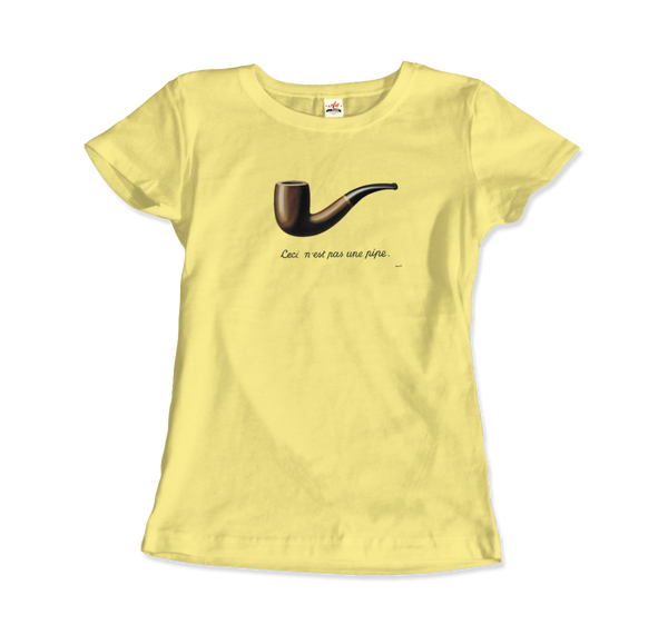 Rene Magritte This Is Not A Pipe, 1929 Artwork T-Shirt - Women / Spring Yellow / Small by Art-O-Rama