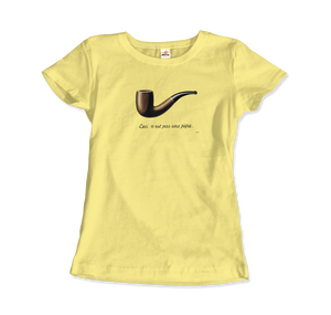 Rene Magritte This Is Not A Pipe, 1929 Artwork T-Shirt - Women / Spring Yellow / Small by Art-O-Rama