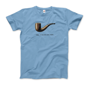 Rene Magritte This Is Not A Pipe, 1929 Artwork T-Shirt - Men / Light Blue / Small by Art-O-Rama
