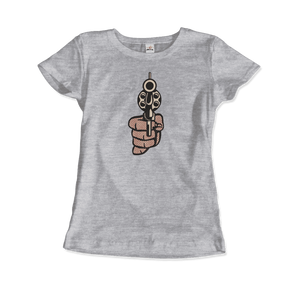 Roy Fox Lichtenstein, Pistol 1964 Artwork T-Shirt - Women / Heather Grey / Small by Art-O-Rama