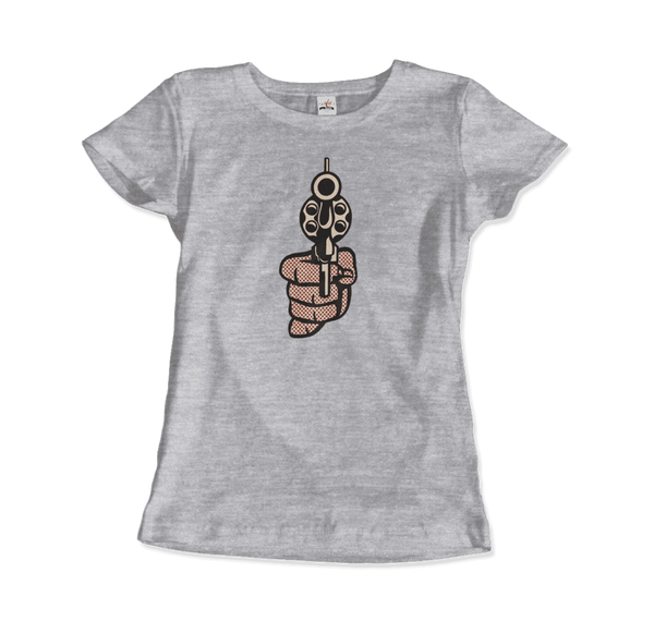 Roy Fox Lichtenstein, Pistol 1964 Artwork T-Shirt - Women / Heather Grey / Small by Art-O-Rama