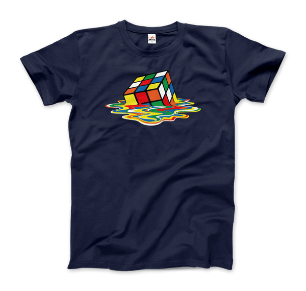 Rubick's Cube Melting, Sheldon Cooper's T-Shirt - Men / Navy / Small by Art-O-Rama