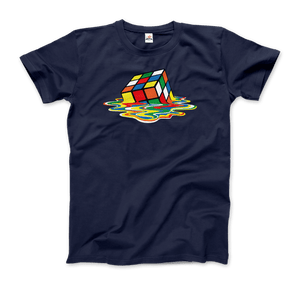 Rubick's Cube Melting, Sheldon Cooper's T-Shirt - Men / Navy / Small by Art-O-Rama
