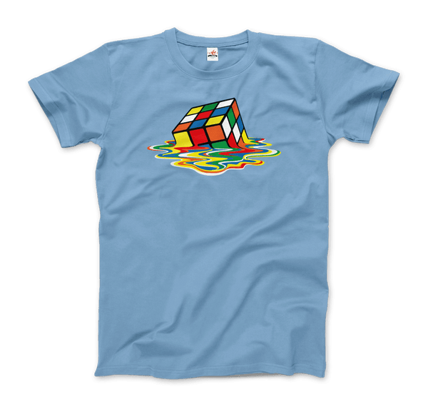 Rubick's Cube Melting, Sheldon Cooper's T-Shirt - Men / Light Blue / Small by Art-O-Rama