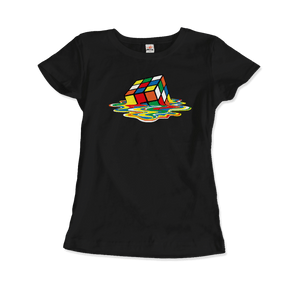 Rubick's Cube Melting, Sheldon Cooper's T-Shirt - Women / Black / Small by Art-O-Rama