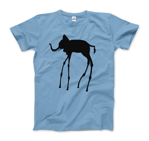 Salvador Dali The Elephants 1948 Artwork T-Shirt - Men / Light Blue / Small by Art-O-Rama