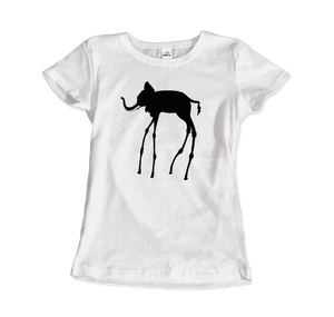 Salvador Dali The Elephants 1948 Artwork T-Shirt - Women / White / Small by Art-O-Rama