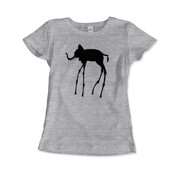 Salvador Dali The Elephants 1948 Artwork T-Shirt - Women / Heather Grey / Small by Art-O-Rama