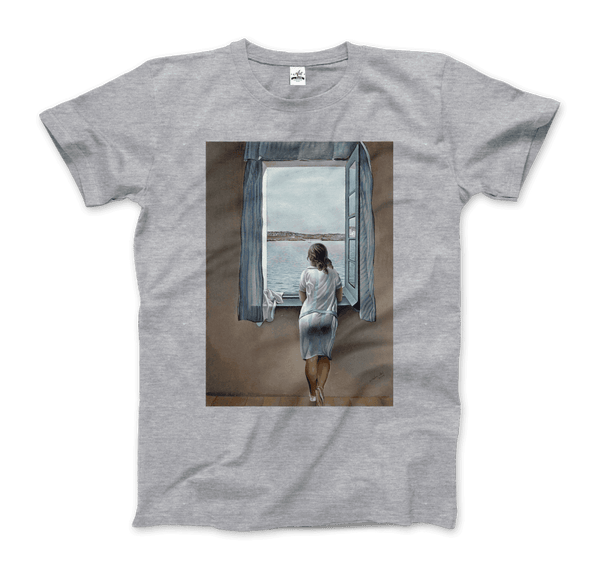 Salvador Dali Young Woman at a Window Artwork T-Shirt - Men / Heather Grey / Small - T-Shirt