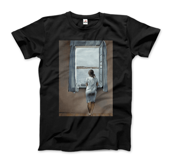 Salvador Dali Young Woman at a Window Artwork T-Shirt - Men / Black / Small - T-Shirt