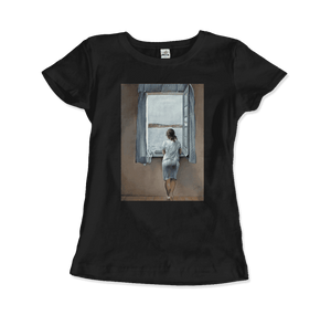 Salvador Dali Young Woman at a Window Artwork T-Shirt - Women / Black / Small - T-Shirt