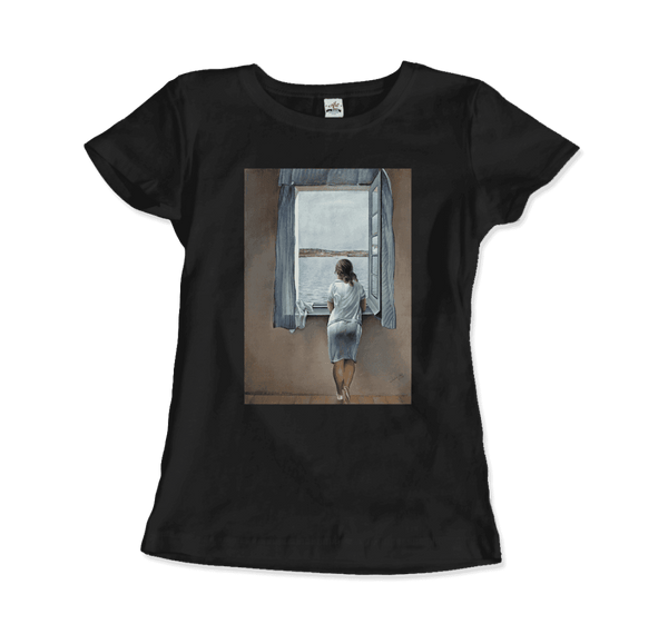 Salvador Dali Young Woman at a Window Artwork T-Shirt - Women / Black / Small - T-Shirt
