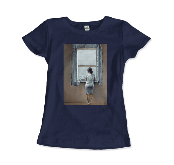 Salvador Dali Young Woman at a Window Artwork T-Shirt - Women / Navy / Small - T-Shirt