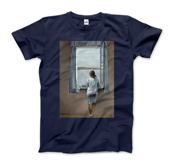 Salvador Dali Young Woman at a Window Artwork T-Shirt - Men / Navy / Small - T-Shirt