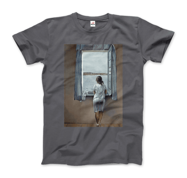 Salvador Dali Young Woman at a Window Artwork T-Shirt - Men / Charcoal / Small - T-Shirt