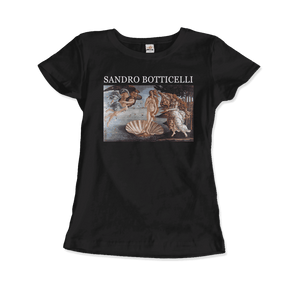 Sandro Botticelli - The Birth of Venus Artwork T-Shirt - Women / Black / Small - T-Shirt