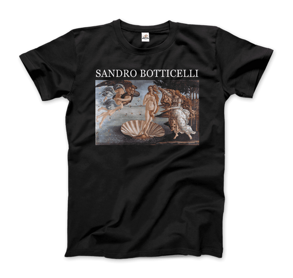 Sandro Botticelli - The Birth of Venus Artwork T-Shirt - Men / Black / Small - T-Shirt