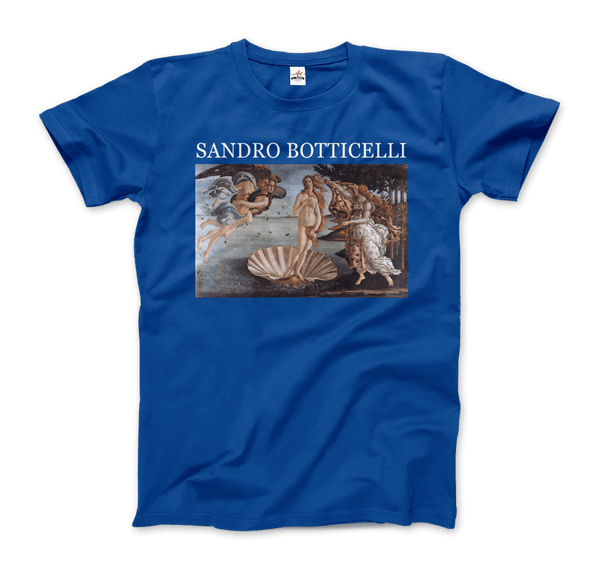 Sandro Botticelli - The Birth of Venus Artwork T-Shirt - Men / Royal Blue / Small - T-Shirt
