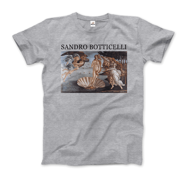 Sandro Botticelli - The Birth of Venus Artwork T-Shirt - Men / Heather Grey / Small - T-Shirt