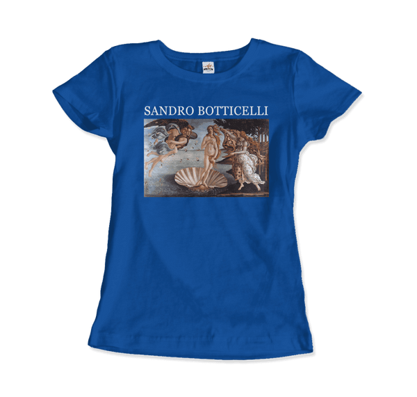 Sandro Botticelli - The Birth of Venus Artwork T-Shirt - Women / Royal Blue / Small - T-Shirt