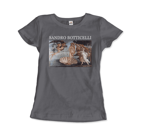Sandro Botticelli - The Birth of Venus Artwork T-Shirt - Women / Charcoal / Small - T-Shirt