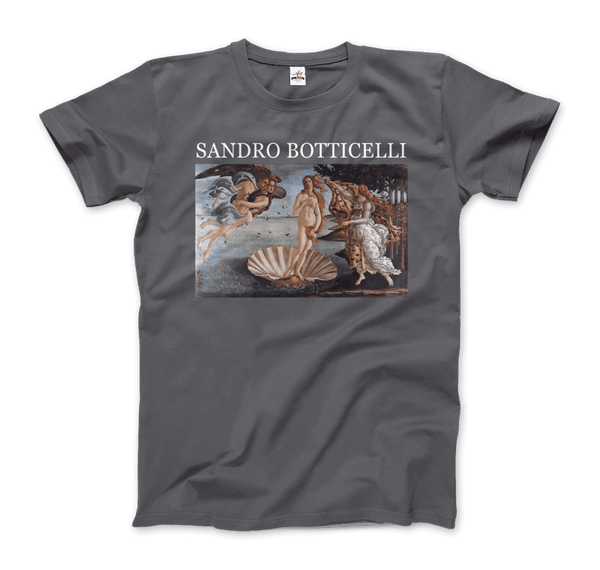 Sandro Botticelli - The Birth of Venus Artwork T-Shirt - Men / Charcoal / Small - T-Shirt