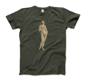 Sandro Botticelli - Venus (from The Birth of Venus) Artwork T-Shirt - Men / Military Green / Small - T-Shirt