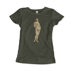 Sandro Botticelli - Venus (from The Birth of Venus) Artwork T-Shirt - Women / Military Green / Small - T-Shirt