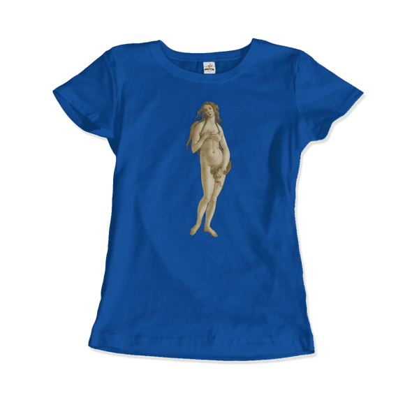 Sandro Botticelli - Venus (from The Birth of Venus) Artwork T-Shirt - Women / Royal Blue / Small - T-Shirt