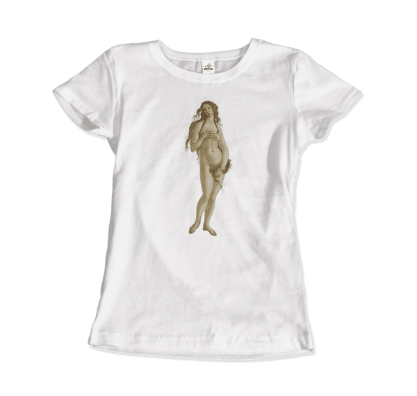 Sandro Botticelli - Venus (from The Birth of Venus) Artwork T-Shirt - Women / White / Small - T-Shirt