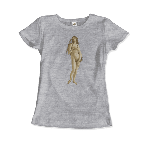 Sandro Botticelli - Venus (from The Birth of Venus) Artwork T-Shirt - Women / Heather Grey / Small - T-Shirt